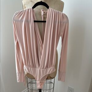 Elegant Pink Long Sleeve Bodysuit